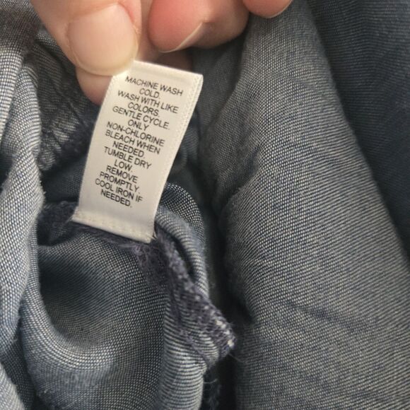 NWT Cato Midi Dress with Belt & Pockets Size M Tiered Skirt chambray-denim-look - Picture 9 of 10